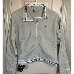 Nike Womens Med Ivory Full Zip Long Sleeve Windbreaker